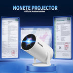 [2026 Upgraded] Mini Projector Support 4K 1080P FHD Auto Keystone 270° Rotatable with Wifi 6 and Bluetooth 5.2 Projector Portable Compatibile with HDMI/TV Stick/Memory Stick/Laptop,White